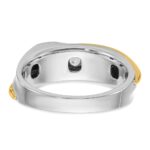 IBGoodman 14k Two-tone Men's Polished and Grooved 5-Stone 1/2 Carat AA Quality Diamond Ring - Image 7