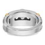 IBGoodman 14k Two-tone Men's Polished and Textured 5-Stone 1 Carat AA Quality Diamond Ring - Image 7