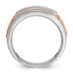 IBGoodman 14k Rose and White Gold Men's Polished Cut-Out 5-Stone 1/2 Carat AA Quality Diamond Ring - Image 2