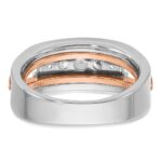 IBGoodman 14k Rose and White Gold Men's Polished Cut-Out 5-Stone Ring Mounting - Image 7