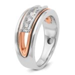 IBGoodman 14k Rose and White Gold Men's Polished Cut-Out 5-Stone Ring Mounting - Image 8