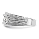 IBGoodman 14k White Gold Men's Polished Brushed and Grooved 5-Stone 1 Carat AA Quality Diamond Ring - Image 5