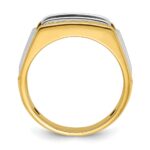 IBGoodman 14k Two-tone Men's Polished and Grooved 3-Stone 1 Carat AA Quality Diamond Ring - Image 2