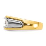 IBGoodman 14k Two-tone Men's Polished and Grooved 3-Stone 1 Carat AA Quality Diamond Ring - Image 5