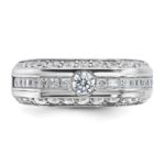 IBGoodman 14k White Gold Men's Polished 1 7/8 Carat AA Quality Diamond Ring - Image 6