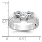 IBGoodman 14k White Gold 1 carat Lab Grown Diamond VS/SI+ G+ Complete Men's Ring - Image 7