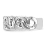 10k White Gold IBGoodman Men's Cuban Link Design Diamond Complete Ring - Image 5