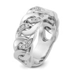 10k White Gold IBGoodman Men's Cuban Link Design Diamond Complete Ring - Image 8