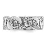 14k White Gold IBGoodman Men's Link Design 1/8 carat Diamond Complete Ring - Image 6