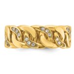 14k IBGoodman Men's Link Design 1/8 carat Diamond Complete Ring - Image 6