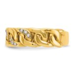 14k IBGoodman Men's Link Design 1/8 carat Diamond Complete Ring - Image 5