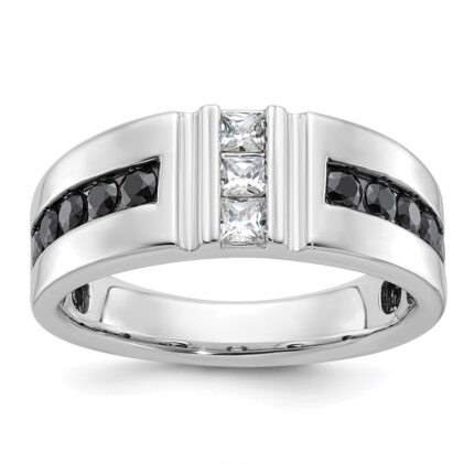 IBGoodman 14k White Gold Men's Polished and Grooved Ring Mounting