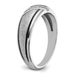 IBGoodman 14k White Gold with Black Rhodium 1/15 carat Lab Grown Diamond VS/SI+ G+ Complete Polished and Satin Men's Ring - Image 6