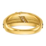 IBGoodman 10k with Black and White Rhodium Men's Polished Satin and Grooved 1/20 Carat A Quality Diamond Ring - Image 7