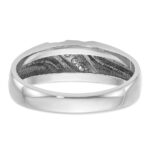 IBGoodman 10k White Gold Men's Polished Satin and Grooved 5-Stone Ring Mounting - Image 7