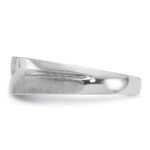 IBGoodman 14k White Gold Men's Polished Satin and Grooved 5-Stone Ring Mounting - Image 5