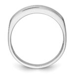 IBGoodman 14k White Gold Nine Stone Polished Brushed and Grooved Ring Mounting - Image 2
