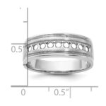 IBGoodman 14k White Gold Nine Stone Polished Brushed and Grooved Ring Mounting - Image 3
