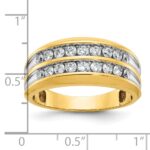 IBGoodman 10k with White Rhodium Men's Polished Two-Row 3/4 Carat A Quality Diamond Ring - Image 3