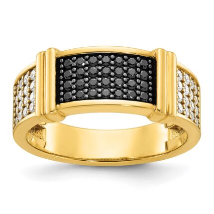 14k IBGoodman Men's Black and White Diamond Ring Mounting