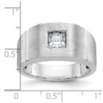 14k White Gold IBGoodman Men's Polished & Satin Solitaire Ring Mounting