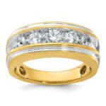 14k IBGoodman Men's Polished and Grooved Ring Mounting
