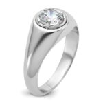 IBGoodman 14k White Gold 1 carat Lab Grown Diamond VS/SI+ G+ Round Complete Men's Ring - Image 6