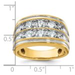 IBGoodman 14k with White Rhodium 2 carat Lab Grown Diamond VS/SI+ G+ Complete Two Row Men's Ring - Image 7