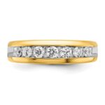 IBGoodman 14k with White Rhodium 1 1/2 carat Lab Grown Diamond VS/SI+ G+ Seven Stone Complete Polished Men's Ring - Image 4