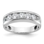 IBGoodman 14k White Gold Men's Polished 1 Carat AA Quality Diamond Ring