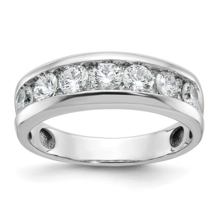 IBGoodman 14k White Gold Men's Polished 1 Carat AA Quality Diamond Ring
