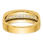IBGoodman 14k Men's Polished and Satin Square 10-Stone 1/2 Carat AA Quality Diamond Ring - Image 7