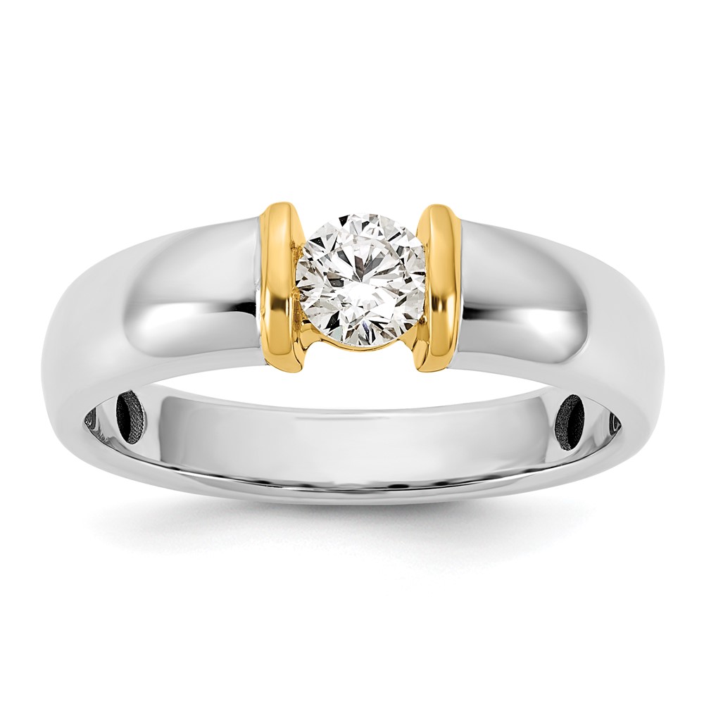 B64324G-4WYAA.jpg IBGoodman 14k Two-Tone 1/2 carat Lab Grown Diamond VS/SI+ G+ Complete Men's Wedding Band - Image 1