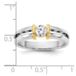 IBGoodman 14k Two-Tone 1/2 carat Lab Grown Diamond VS/SI+ G+ Complete Men's Wedding Band - Image 7