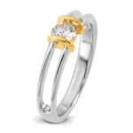 IBGoodman 14k Two-Tone 1/3 carat Lab Grown Diamond VS/SI+ G+ Complete Ladies Wedding Band - Image 6