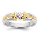 IBGoodman 14k Two-Tone 1/2 carat Lab Grown Diamond VS/SI+ G+ Complete Men's Wedding Band