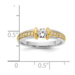 IBGoodman 14k Two-Tone 1/2 carat Lab Grown Diamond VS/SI+ G+ Complete Ladies Wedding Band - Image 7
