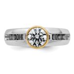 IBGoodman 14k Two-Tone 1 carat Lab Grown Diamond VS/SI+ G+ Complete Men's Wedding Band - Image 4
