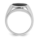 14k White Gold IBGoodman Men's Oval Onyx Complete Ring - Image 2
