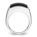 14k White Gold IBGoodman Men's Polished & Textured Ring Mounting - Image 2