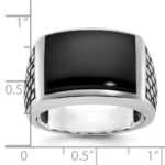 14k White Gold IBGoodman Men's Polished & Textured Ring Mounting - Image 3