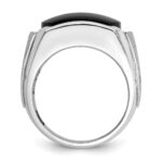 IBGoodman 14k White Gold Men's Polished and Satin Gemstone Ring Mounting - Image 2