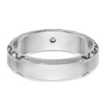 14k White Gold with Black Rhodium IBGoodman Men's Satin Diamond Complete Ring - Image 7