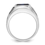 14k White Gold IBGoodman Men's Gemstone Ring Mounting - Image 2