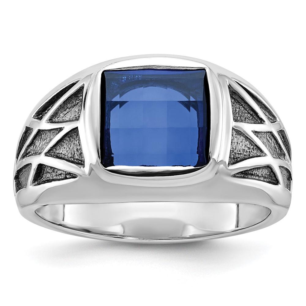 B84491-4WCS.jpg 14k White Gold IBGoodman Men's Gemstone Ring Mounting - Image 1