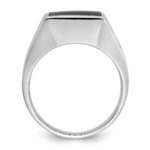 14k White Gold with Black Rhodium IBGoodman Men's Onyx Complete Ring - Image 2