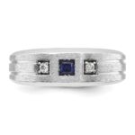 IBGoodman 14k White Gold Center Channel Set and Prong Side Set Men's Ring Mounting - Image 7