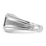 14k White Gold IBGoodman Men's Satin Onyx and Diamond Complete Ring - Image 5