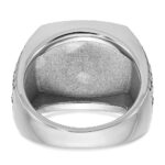 14k White Gold IBGoodman Men's Antiqued Onyx and 1/20 carat Diamond Complete Star Ring - Image 7