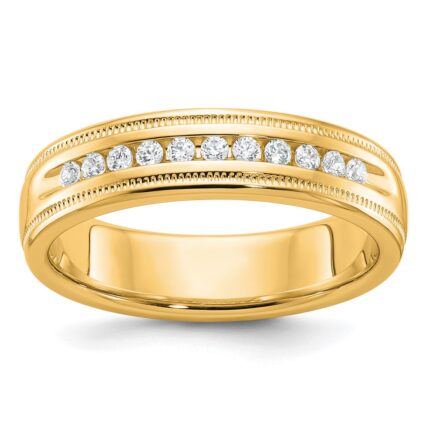 IBGoodman 10k Men's Polished and Milgrain 11-Stone 1/4 Carat A Quality Diamond Ring